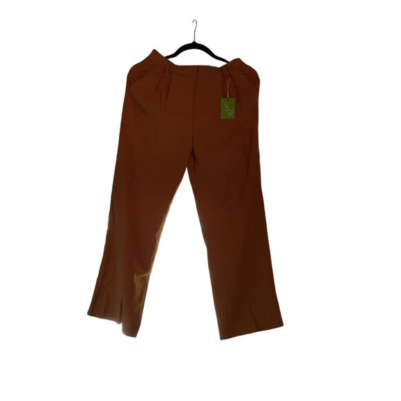 NWT Sam Edelman Codie High Rise Wide Leg Pant 31 Mustard Yellow Stylish Trousers - Picture 12 of 16
